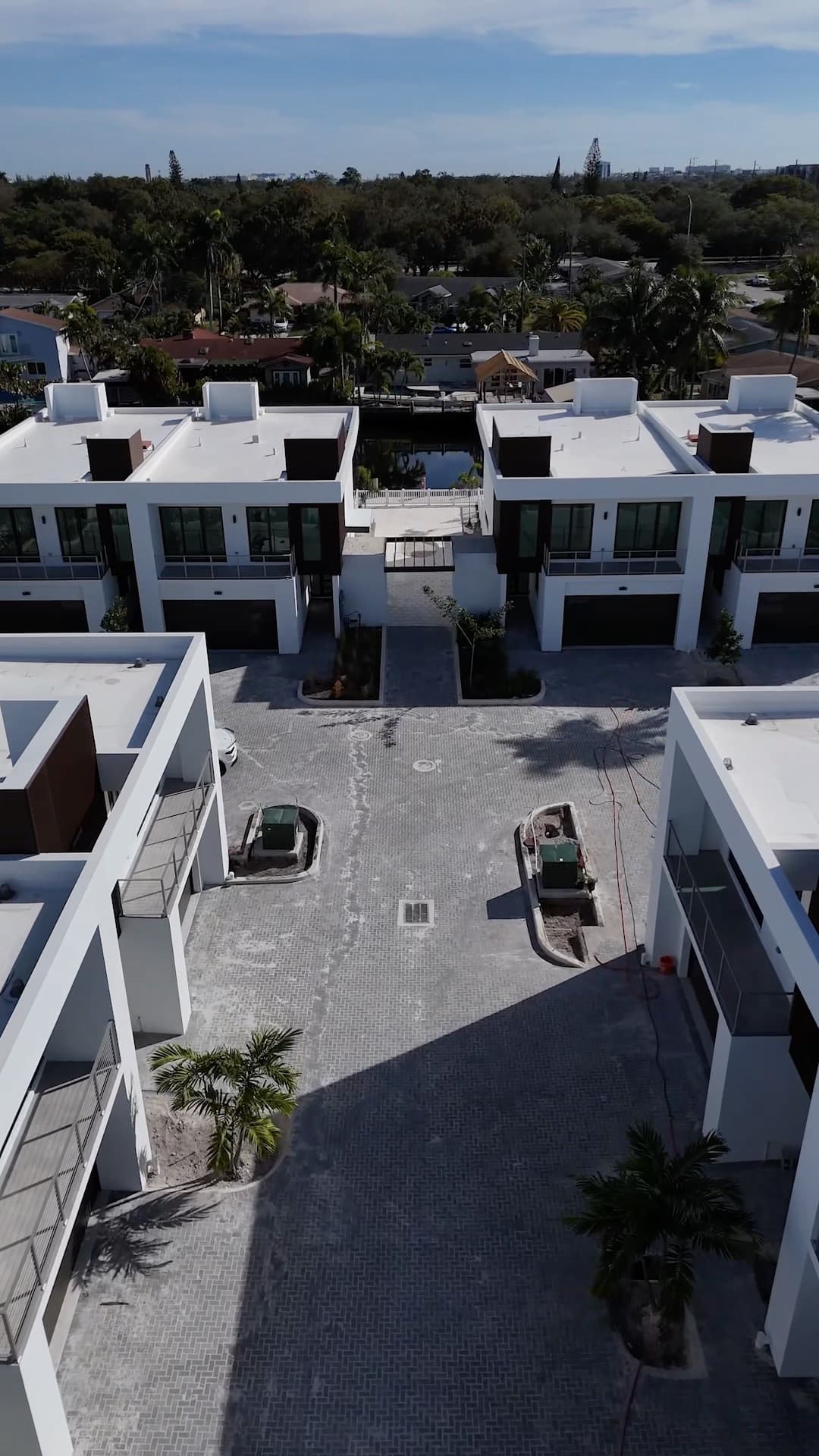 Aerial view of the new H2O Dania Beach townhomes